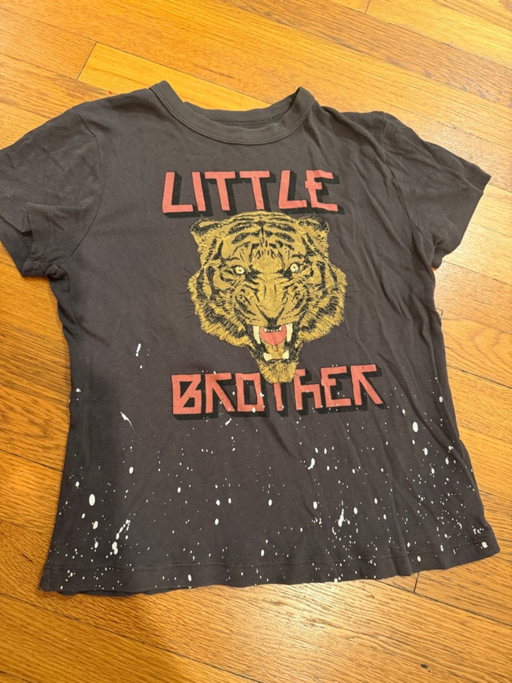 Chaser “Little Brother” Tiger Graphic Kids brown T shirt, size 7